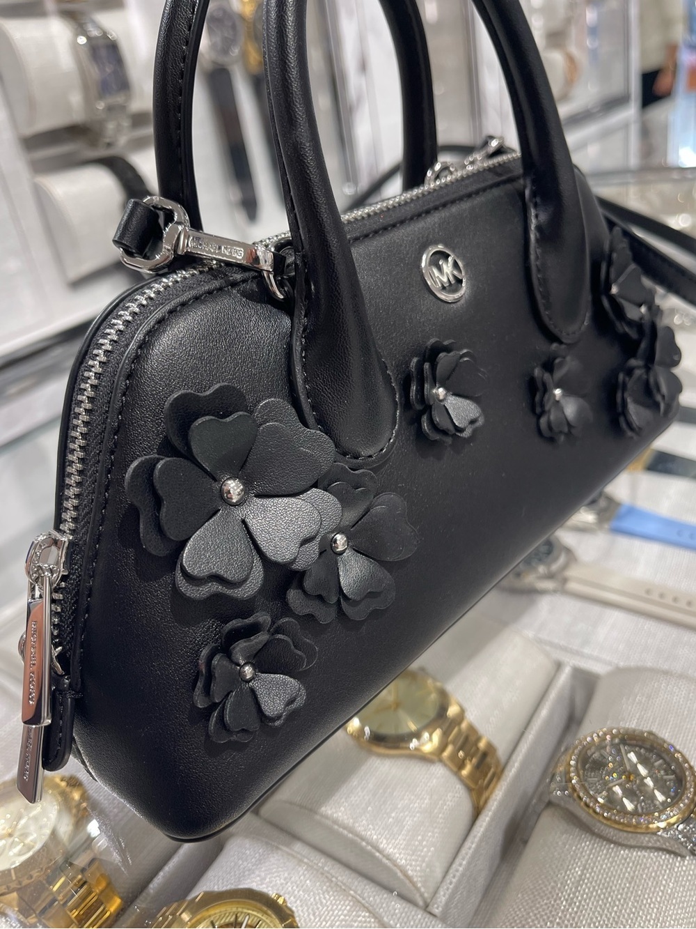 Michael Kors Petra Small Floral Embellished Crossbody Bag
Black 
NWT